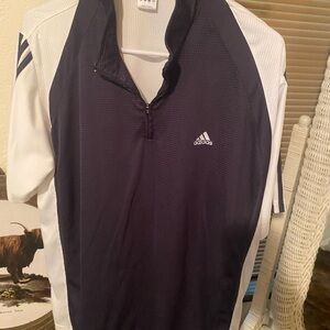 Adidas Black and White Half-Zip Top